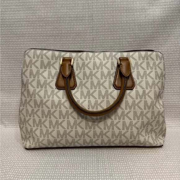 Michael Kors Leather Logo Satchel - Picture 4 of 10